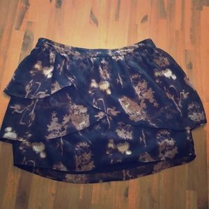 Black floral skirt